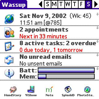My "Today" screen, using Wassup.